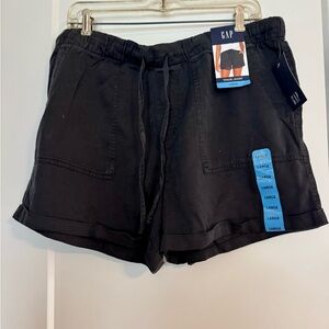 GAP NWT Black Tencel Drawstring Shorts. Size Large.